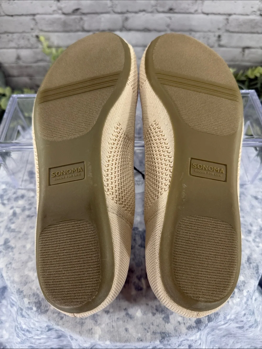 SONOMA “Sesame” Taupe Round-Toe Stretch Mesh-Knit Ballet Flats WMS 7.5M NWT&NIB